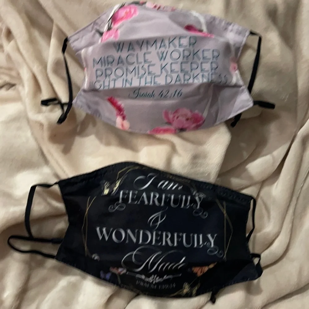 New set/2 inspirational face masks